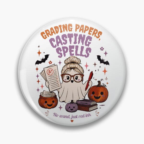 Item preview, Grading Papers Casting Spells | Witchy Teacher Halloween Design designed and sold by artscreat.