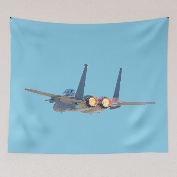 Item preview, F-15 Eagle Twin Engine Full Afterburner Rear Vector Art designed and sold by AfterburnerLab.