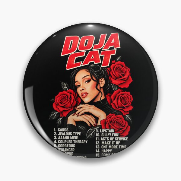 Item preview, Doja Cat Tour Ma Vie Red Roses Tracklist Portrait Dark Hair Concert designed and sold by Cuiroblinda.