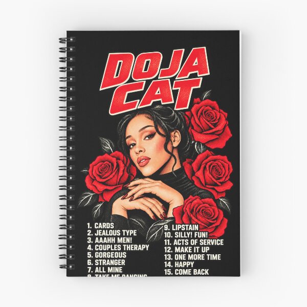 Item preview, Doja Cat Tour Ma Vie Red Roses Tracklist Portrait Dark Hair Concert designed and sold by Cuiroblinda.