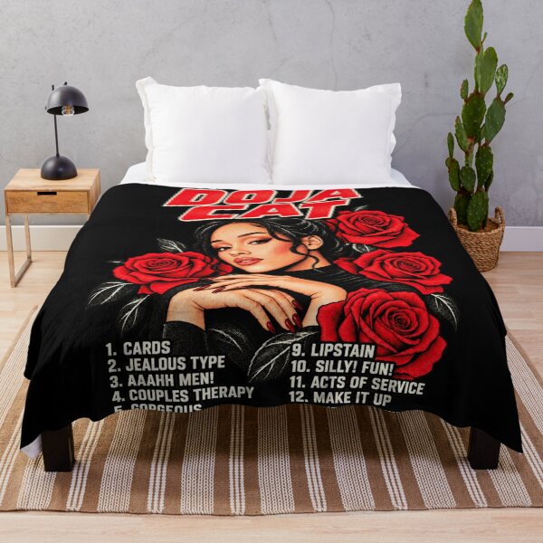 Item preview, Doja Cat Tour Ma Vie Red Roses Tracklist Portrait Dark Hair Concert designed and sold by Cuiroblinda.