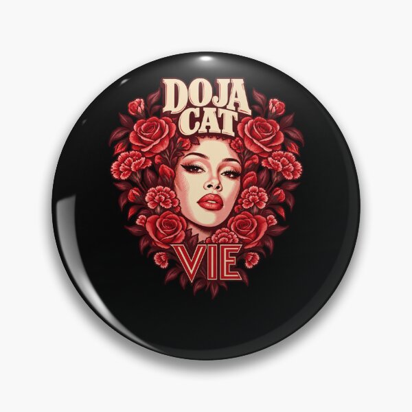 Aperçu de l'œuvre Doja Cat Tour Ma Vie Cercle Floral Portrait VIE Roses Rouges Oeillets Concert créée et vendue par Cuiroblinda.