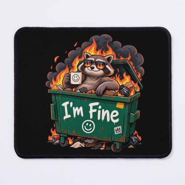 Item preview, Im Fine Dumpster Fire Raccoon Funny Sarcastic Meme designed and sold by CrazySzoopWorld.