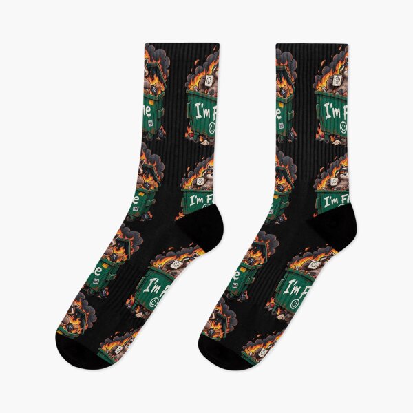 Item preview, Im Fine Dumpster Fire Raccoon Funny Sarcastic Meme designed and sold by CrazySzoopWorld.