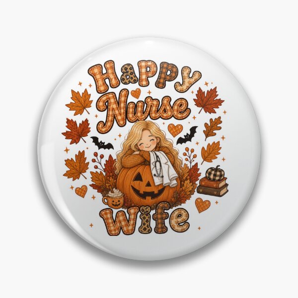 Item preview, Happy Nurse Wife Halloween Pumpkin Autumn Nurse Doctor Design designed and sold by TheChalkyFox.