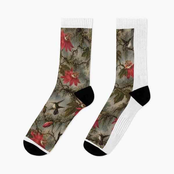 Item preview, Vintage Passionflower Hummingbird Pattern designed and sold by MysticCanvasAi.