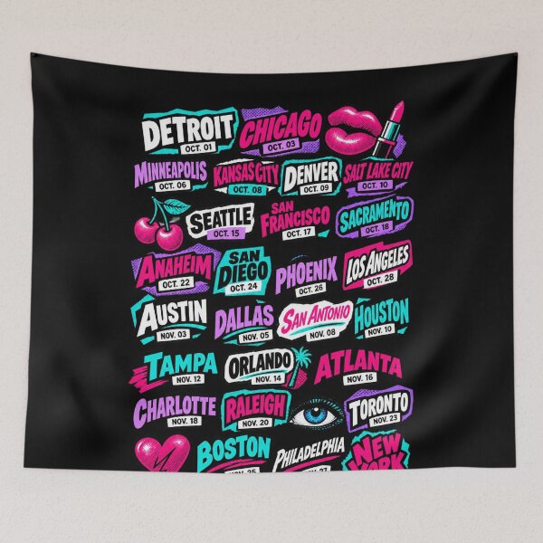 Item preview, Doja Cat Tour Ma Vie 2026 Neon City Dates Collage Pink Purple Concert Tour designed and sold by Cuiroblinda.