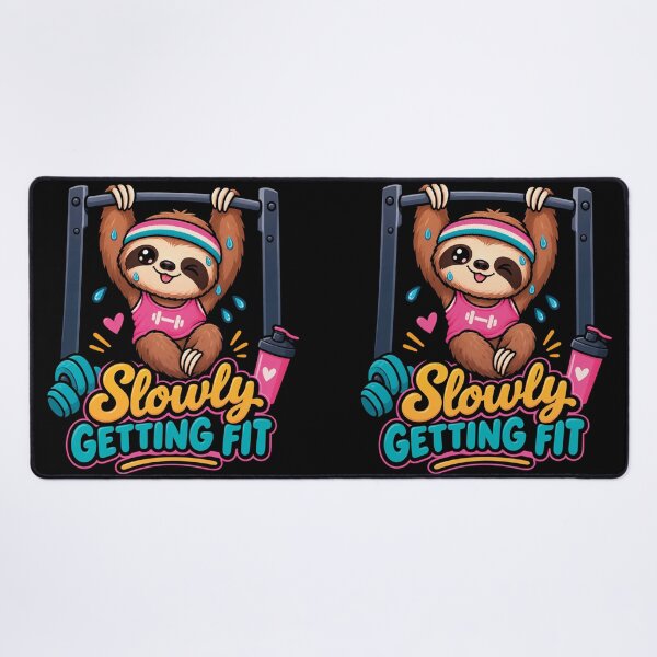 Item preview, Slowly Getting Fit Funny Sloth Gym Workout designed and sold by CrazySzoopWorld.