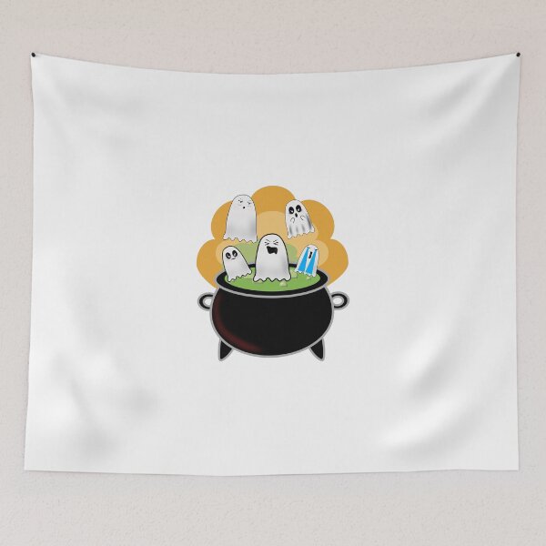 Item preview, Cute Ghost Squad in Magic Cauldron | Kawaii Halloween Design designed and sold by ForcePrint.
