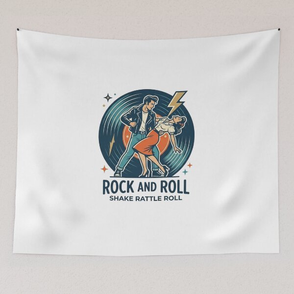 Item preview, Rock and Roll Shake Rattle Roll Vintage 1950s Greaser Art designed and sold by AgdBol.