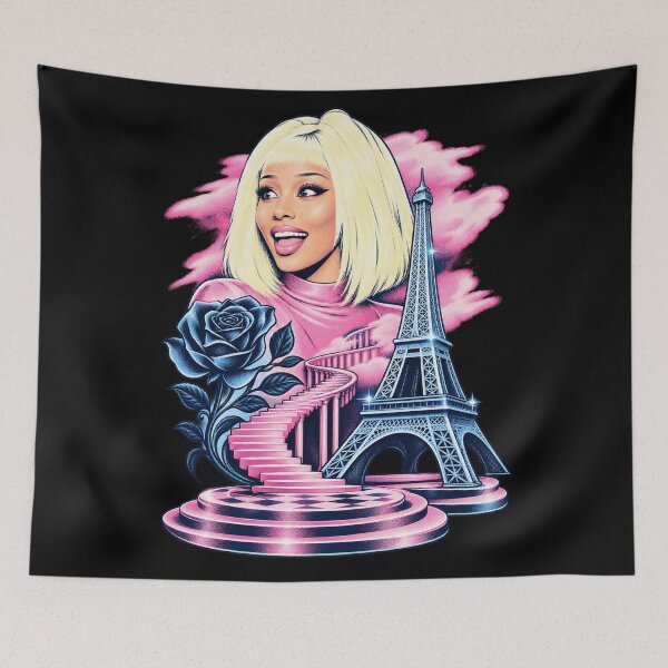 Item preview, Doja Cat Tour Ma Vie Blonde Pink Eiffel Tower Blue Rose Stairs Concert Fashion designed and sold by Cuiroblinda.