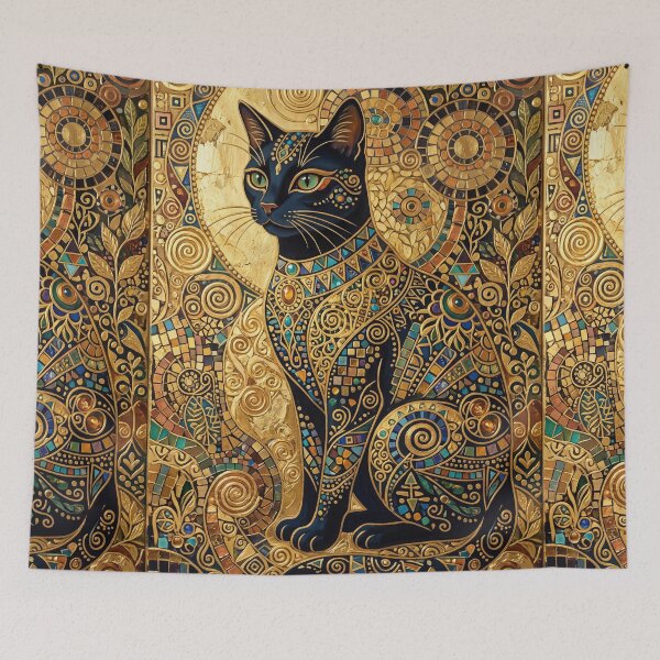 Item preview, Ancient Egyptian black cat art designed and sold by hollycooper.