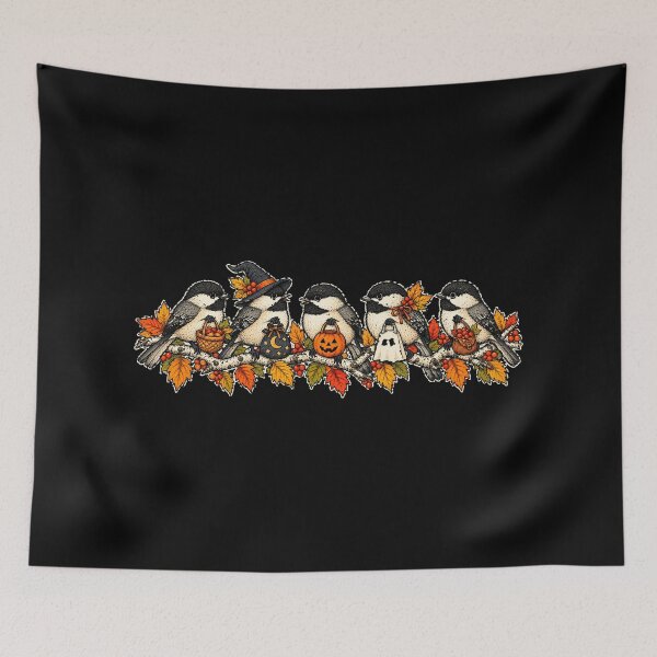 Item preview, Chickadees With Halloween Treat Baskets designed and sold by AMICO77.