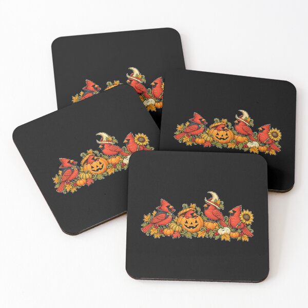 Item preview, Cardinals in a Halloween Pumpkin Patch designed and sold by AMICO77.