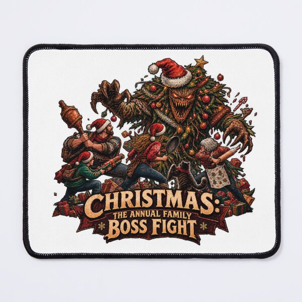 Item preview, Christmas The Annual Family Boss Fight Gamer  designed and sold by CrazySzoopWorld.