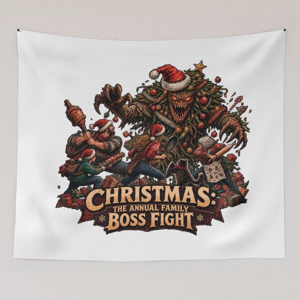 Item preview, Christmas The Annual Family Boss Fight Gamer  designed and sold by CrazySzoopWorld.