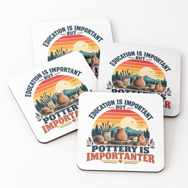 Item preview, Education Is Important But Pottery Is Importanter Pottery Lover Ceramic Artist Gift designed and sold by SkeletonsDanger.