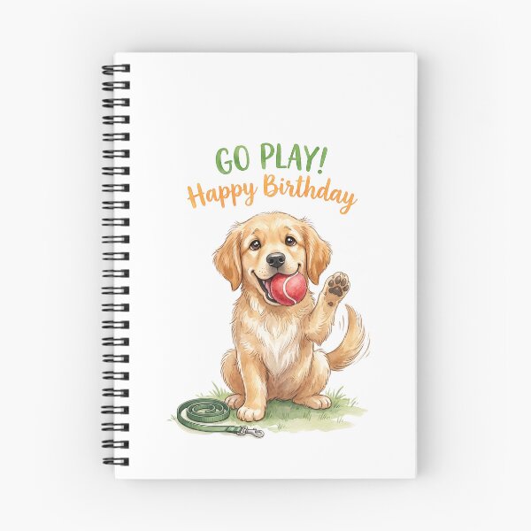 Item preview, Golden Retriever Happy Birthday designed and sold by Tiffany Roy.