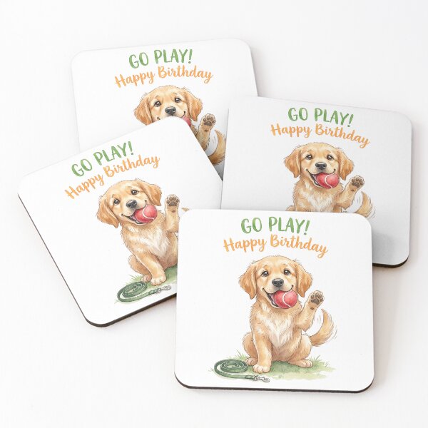 Item preview, Golden Retriever Happy Birthday designed and sold by Tiffany Roy.