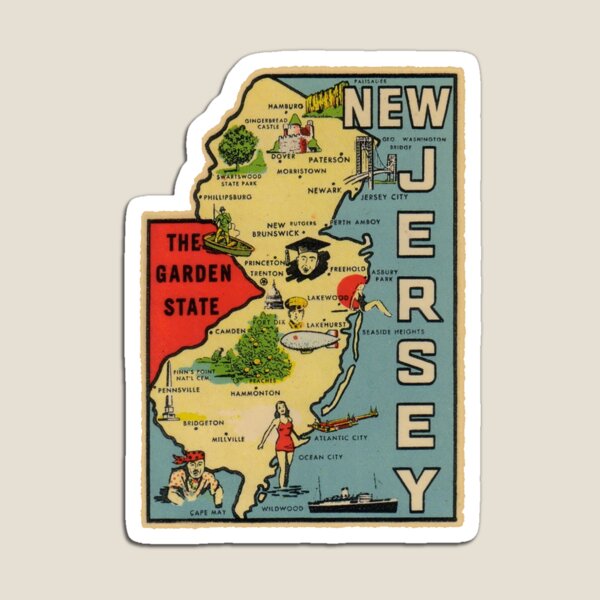 Artikel-Vorschau von Vintage New Jersey Karte, designt und verkauft von fearcity.