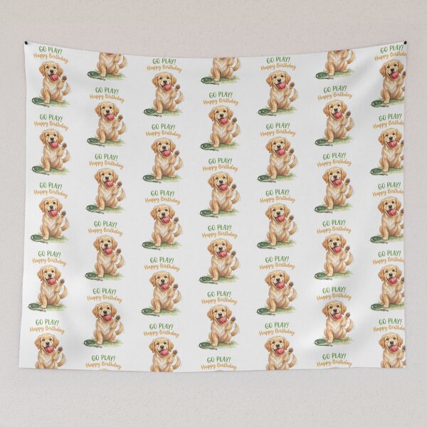 Item preview, Golden Retriever Happy Birthday designed and sold by Tiffany Roy.