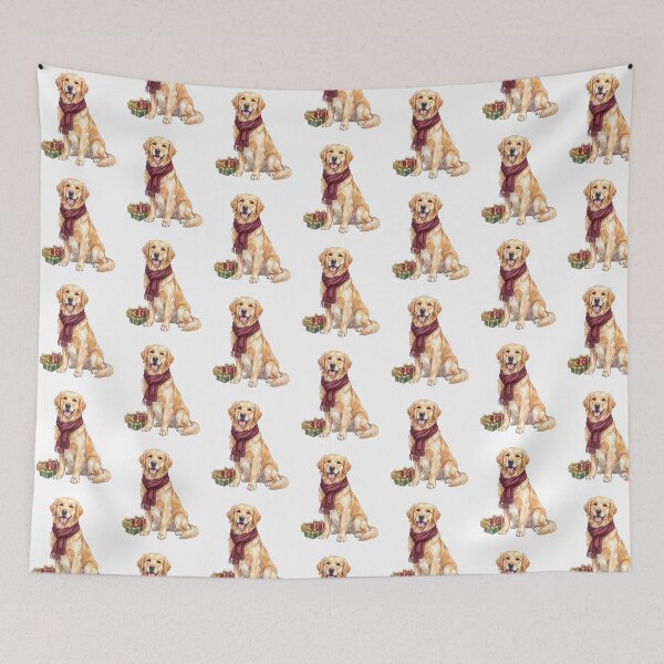 Item preview, Christmas Golden Retriever Scarf designed and sold by Tiffany Roy.