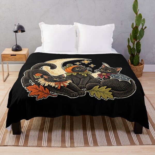 Item preview, Black Cats Beneath a Halloween Crescent designed and sold by AMICO77.