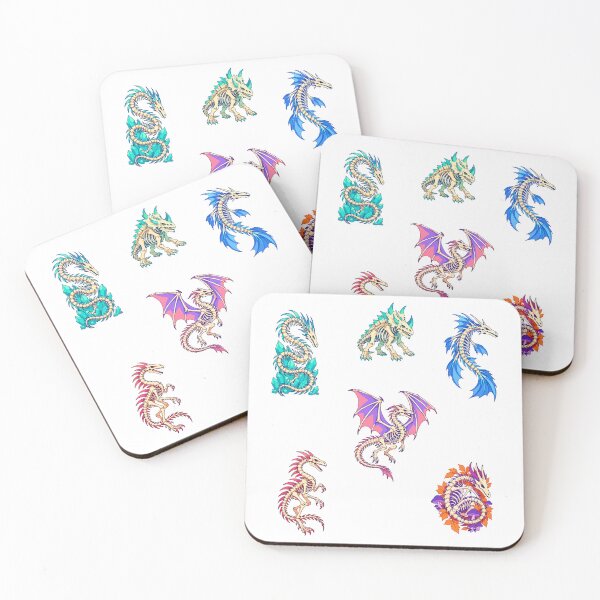 Item preview, Skeleton Dragons Design – Colorful Fantasy Dragon Bones Art designed and sold by Zoolumi.