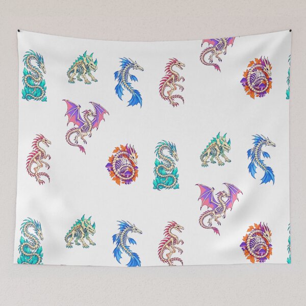 Item preview, Skeleton Dragons Design – Colorful Fantasy Dragon Bones Art designed and sold by Zoolumi.