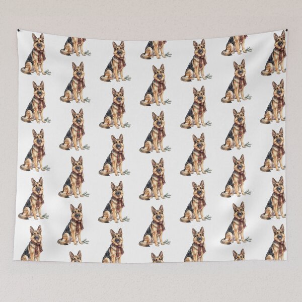Item preview, Christmas German Shepherd Scarf designed and sold by Tiffany Roy.