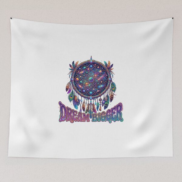 Item preview, Dream Bigger - Psychedelic Cosmic Galaxy Dreamcatcher Art designed and sold by Sanan Israyilli.