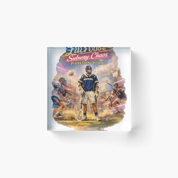 Item preview, Lacrosse Subway Chaos — Player Doing Nothing in Action on Field designed and sold by  ViralVisionsCreating .