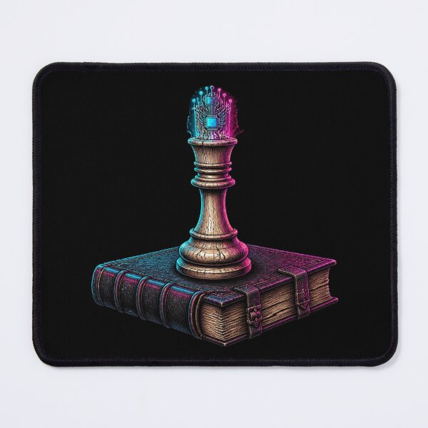 Item preview, Cyberpunk Neon Chess King Matrix Dark Academia Book designed and sold by LazyDayzCo.