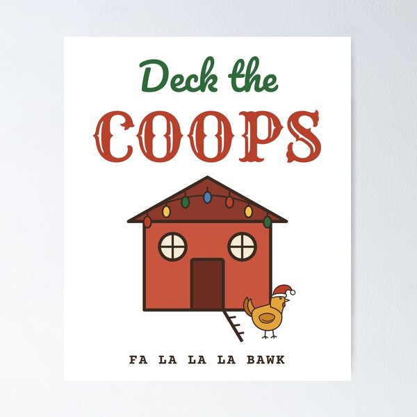 Item preview, Deck the Coops Funny Christmas Chicken Coop designed and sold by HenAndHeller.