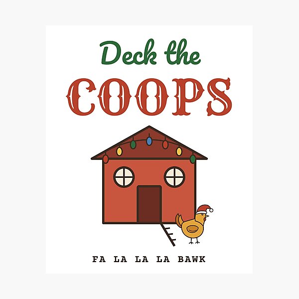 Item preview, Deck the Coops Funny Christmas Chicken Coop designed and sold by HenAndHeller.