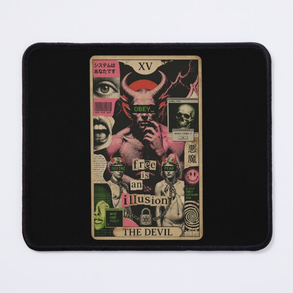 Item preview, The Devil XV Cyberpunk Tarot Card - Dystopian Obey Collage Art designed and sold by ERODED SELF.