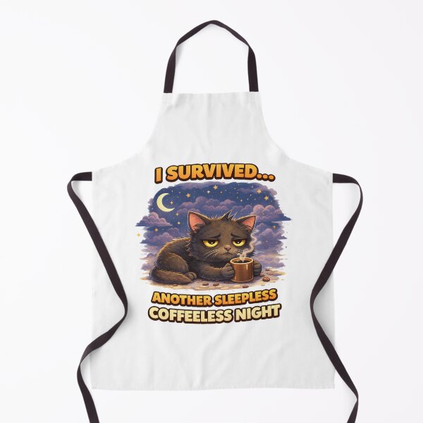 Item preview, Sleepless Cat Coffee Humor Survived Another Tired Night. designed and sold by The-T-In-Retro.
