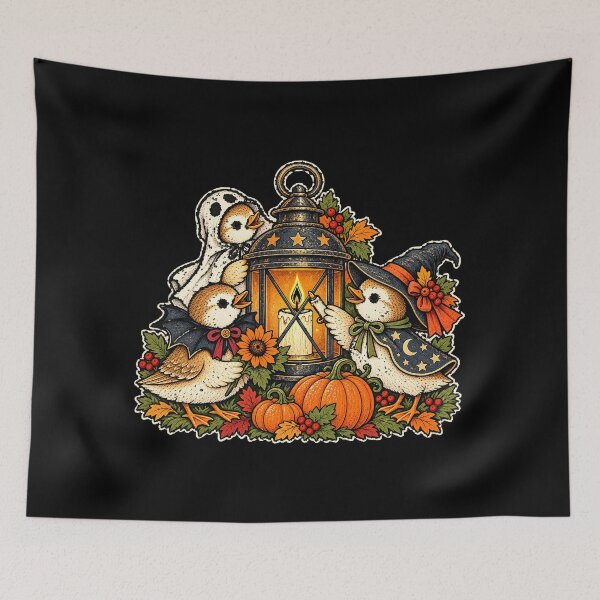 Item preview, Halloween Ducks Around an Antique Lantern designed and sold by AMICO77.