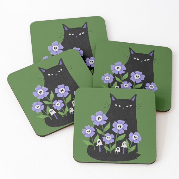 Item preview, Spooky Flower Cat designed and sold by Midnight Coffee.