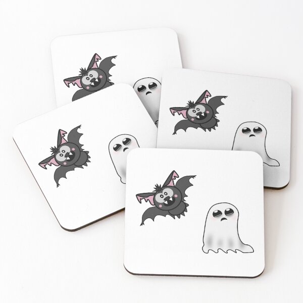 Item preview, Cute Bat and Ghost | Kawaii Halloween Friends Design designed and sold by ForcePrint.