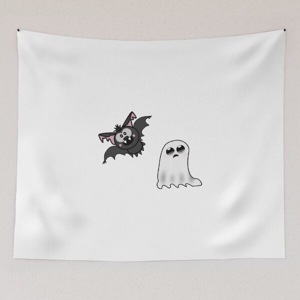 Item preview, Cute Bat and Ghost | Kawaii Halloween Friends Design designed and sold by ForcePrint.