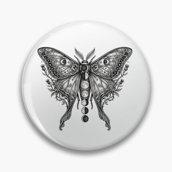 Item preview, Celestial Luna Moth - Vintage Moon Phases Mystic Butterfly Art designed and sold by Sanan Israyilli.