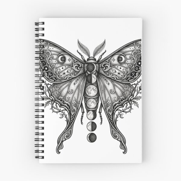 Item preview, Celestial Luna Moth - Vintage Moon Phases Mystic Butterfly Art designed and sold by Sanan Israyilli.