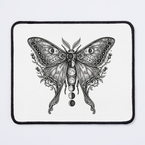 Item preview, Celestial Luna Moth - Vintage Moon Phases Mystic Butterfly Art designed and sold by Sanan Israyilli.