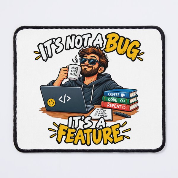 Item preview, It's Not A Bug It's A Feature Funny Programmer designed and sold by CrazySzoopWorld.