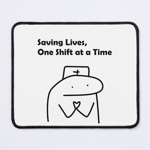 Item preview, Cute Saving Lives One Shift at a Time Nurse Cartoon designed and sold by darkskinbender.