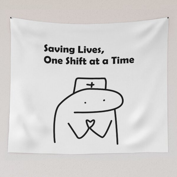 Item preview, Cute Saving Lives One Shift at a Time Nurse Cartoon designed and sold by darkskinbender.