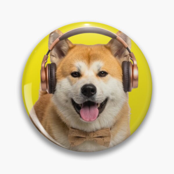 Item preview,  Akita Inu Dog with Bronze Headphones designed and sold by Sulco Design.
