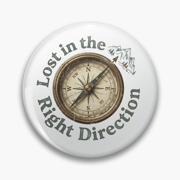 Item preview, Lost in the Right Direction - Vintage Mountain Compass Art designed and sold by Sanan Israyilli.