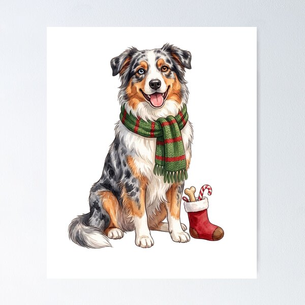 Item preview, Australian Shepherd Christmas Stocking designed and sold by Tiffany Roy.